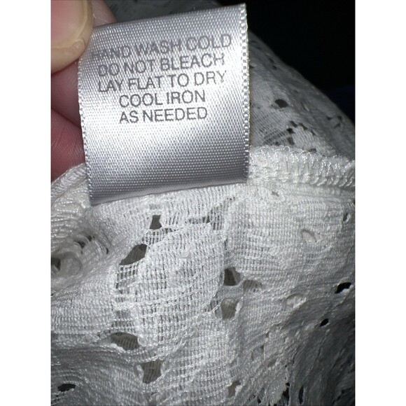 Avenue Women Top White Eyelet Lace Kimono Size 14/16 Romantic Boho Cottage - Picture 7 of 10